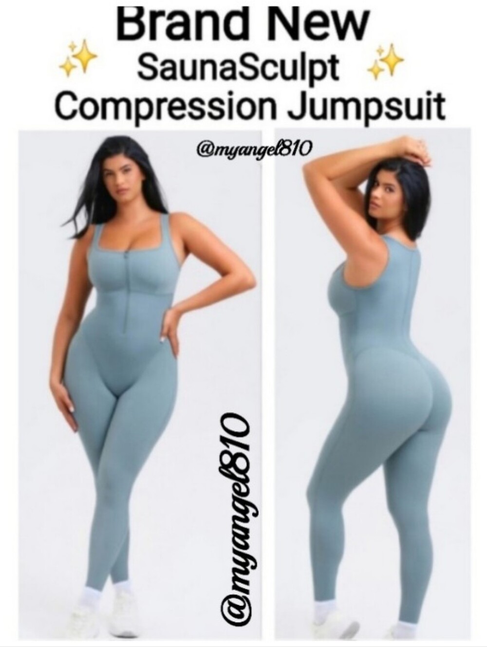 NWT💥 SaunaSculpt Compression Jumpsuit in Dusty Blue, Size M